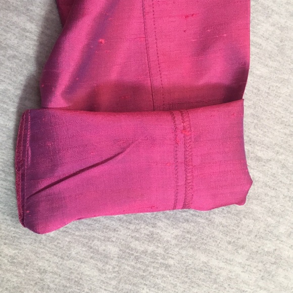 CHICO’S Silk Textured Oversized Relaxed Fit Fuchsia Jacket Size Large - Picture 10 of 16
